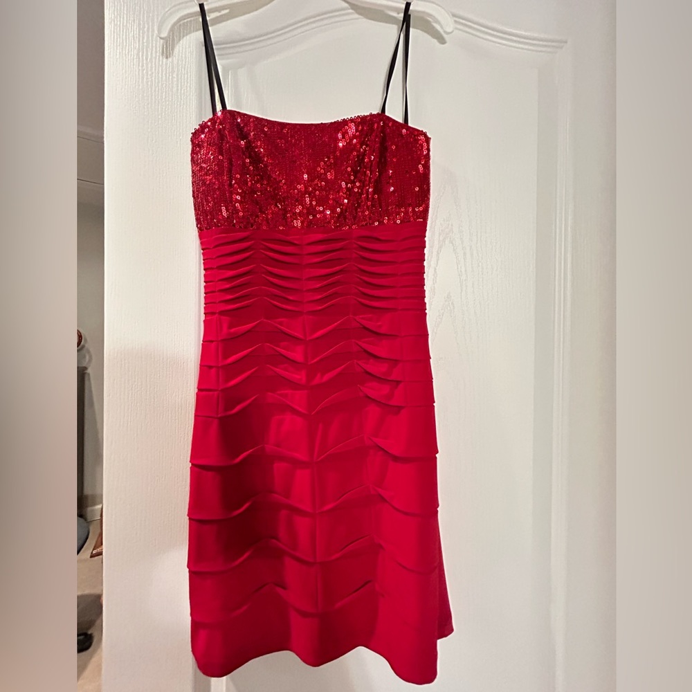 Red mini dress
